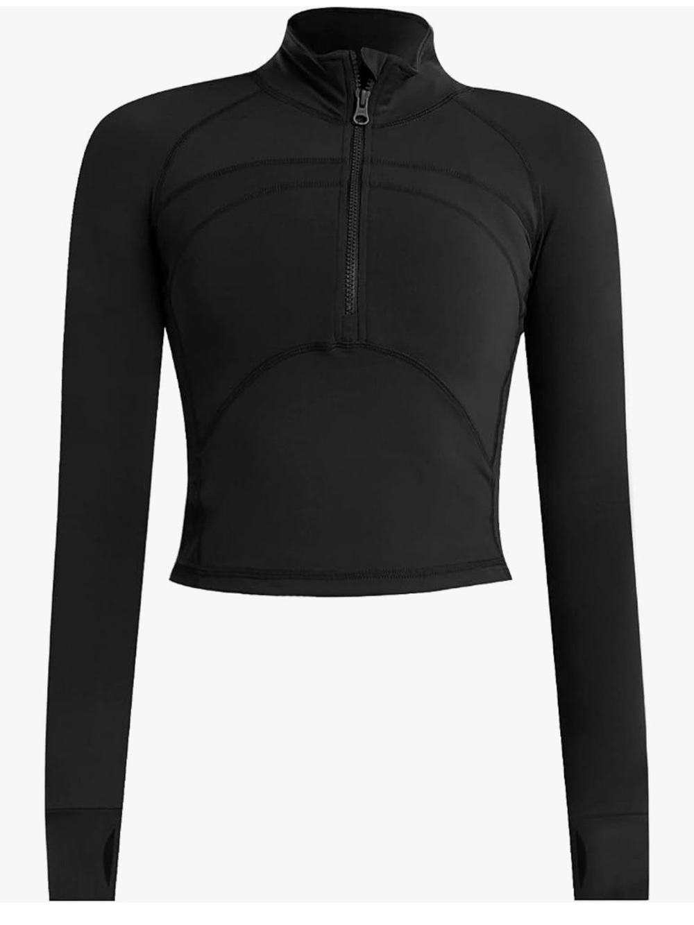 Amazon Black Women's Long-Sleeve Half-Zip Athletic Top